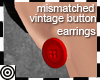 *m Red Button Earrings