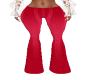 Red leather flare pants