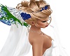 white veil with indigo