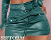 RLL Green Leather Skirt