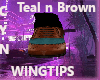 Teal n Brown Wintips