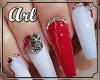 White * Red Nails*