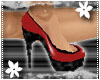 *S* Black on Red pumps