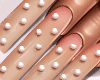 Cream Pearls Nails