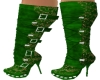 Green Spike Boots w lace