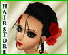 HS Black Updo Red Flower