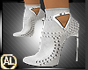 WHITE SUEDE STUDDED BOOT