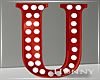 H. Marquee Letter Red U