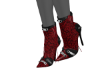 LUXE red damask boots