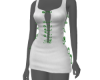 Pin Dress White Green