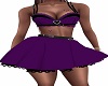 Purple & Black Skirt Set