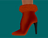 Orange Ankle Boots Fur F