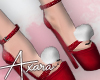 A| Red Pom Heels