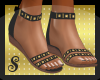 Black Golden Sandals