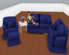 Brilliant Blue Sofa Set