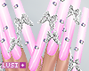 ♥ Pink Butterfly Nails