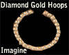 (IS)Diamond Gold Hoops