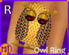 mj Gold 3-D Owl Ring   