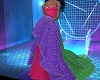 multi colored gown