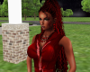 Long Red Perm Ponytail