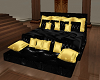 Black/Gold  Leather Bed