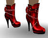 LT RED STUDDED BOW BOOTS