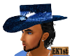 Blue Cowboy Hat Blk Hair