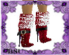 BSU Red White Fur Boots.