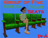 Five Green Foam Seats