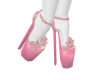 Ruffle Plaid Pink Heels