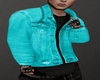 [S] Teal Denim Jacket