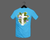 CROSS TEE- LT BLUE