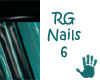 RG Blk Tipped Teal Nails