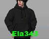 E+Plain Hoodie Black.