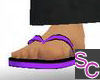 black n purple flip flop