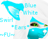 ~FU~Blue WhiteSwirl Ears