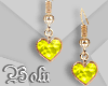 Heart Yellow Earrings
