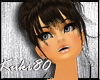 K brown hair jen bangs