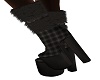 gray/black fur boots