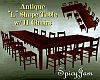 Antq "L" Table w/11 Chrs