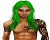 Long green chantel hair