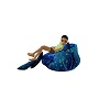 blue kissing chair