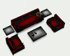 / RED BLACK COUCH.