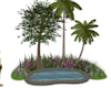 garden/palm/flowers