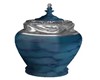 TEAL AND SILVER URN