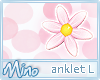 Pink Daisy Paw Anklet L