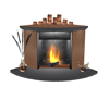 fire place brown & grey