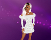 white lace n fur dress