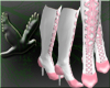 ~D~ Pink&white PVC boots