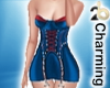 red / blue corset dress